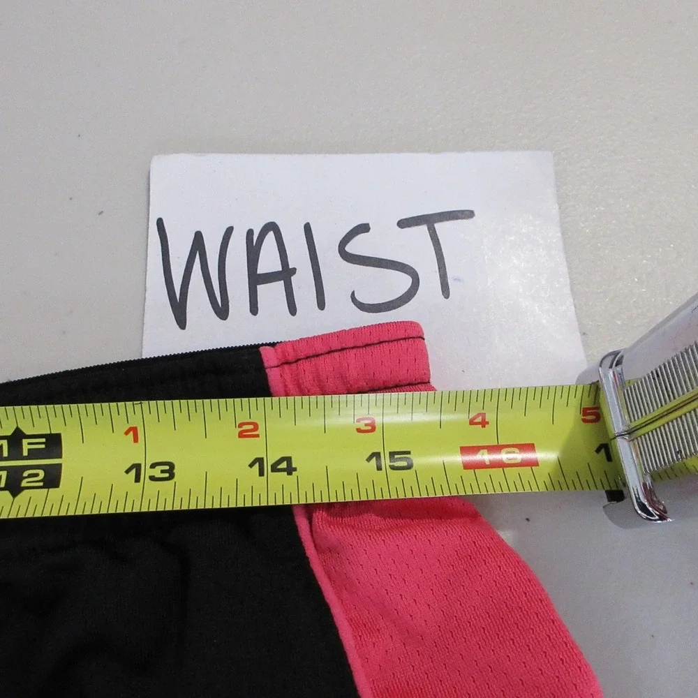 Nike Womens Athletic Shorts Large Black Pink Mesh Running Training Gym Workout